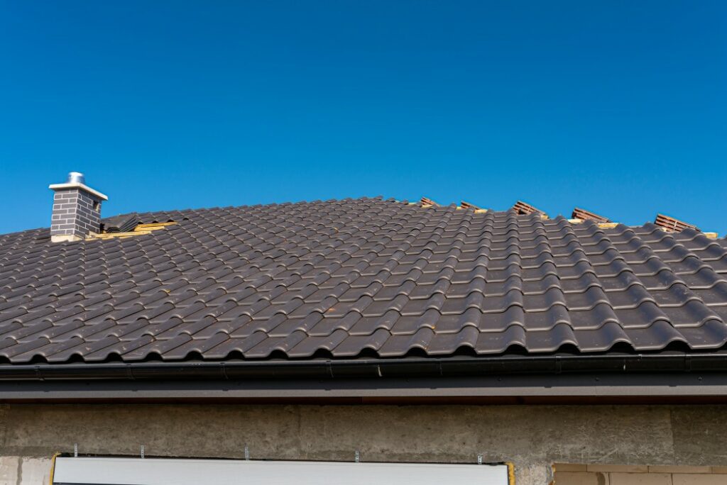 A gray pitched roof, for article how to build a roof