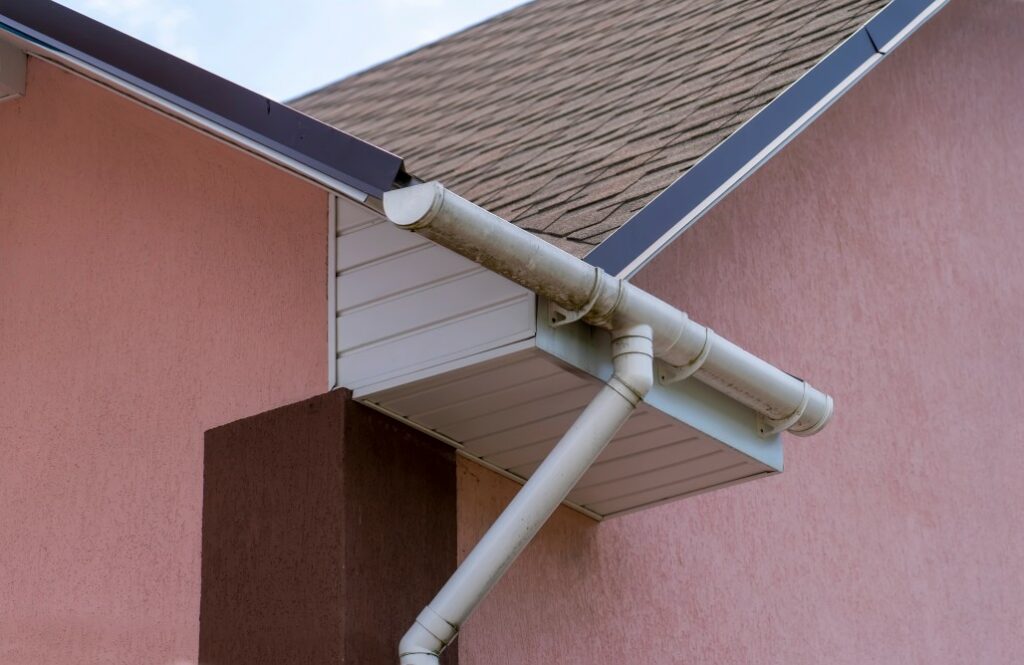 A drip edge attached to a roof