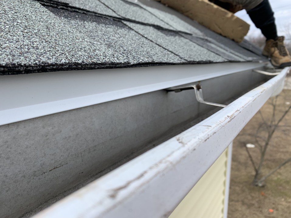 A drip edge on a flat roof 